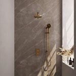 BRAUER Gold Edition ensemble de douche pluie encastré – douche de tête Ø 20 cm – bras mural droit 40 cm – douchette ronde – avec inverseur SW547682