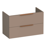BRAUER Elevate meuble-lavabo sous-plan peu profond 80 sans poignées rapportées 2 tiroirs softclose et 1 découpe pour siphon - moka mat SW1200250
