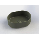 Arcqua Case vasque à poser - 40x28cm - Ovale - Marbre coulé Vert mat SW909487