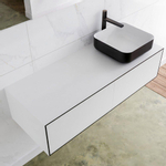 Mondiaz Lagom Meuble salle de bains 120x30.9x45cm Solid Surface Urban 2 tiroirs avec lavabo BINX vasque à poser Droite 1 trou de robinet SW409320