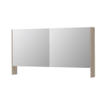 INK SPK3 Armoire de toilette avec miroir - 140x14x74cm - 2 portes - miroir double face - tablette ouverte - interrupteur et prise de courant - MFC Chêne ivoire SW798268