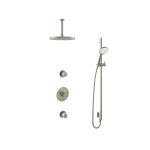 Hotbath Cobber IBS20 Regendoucheset - inbouw - 15cm plafondarm - 30cm ronde hoofddouche - 3 standen handdouche - glijstang - geborsteld nikkel (RVS) SW440645