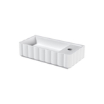 Riho Catching waves Lave-mains - 44x22cm - 1 trou de robinet à droite - solid surface - blanc mat SW1185425