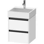 Duravit Ketho.2 Wastafelonderbouwkast - met 2 laden - 48.4x46x54.9cm - met grepen antraciet - wit mat SW772323