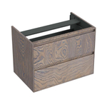 Forzalaqua Reno 2.0 wastafelonderkast 80x51x60cm met 2 softclose greeploze lades Massief Eiken Silver Grey SW492440