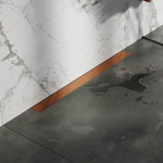 Brauer Caniveau de douche - 80x7.5cm - bride murale - grille à carreler réversible - inox - cuivre brossé SW771584