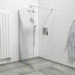 Van Marcke Douche à l'italienne 100x200cm verre de sécurité bande satinée anti-calcaire chrome SW238194