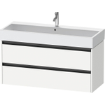 Duravit Ketho.2 Wastafelonderbouwkast - met 2 laden - voor enkele wastafel - 118.4x46x54.9cm - met grepen antraciet - wit mat SW772915