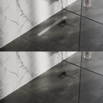 Brauer Douchegoot - 80x7x6.7cm - ondiepe vloerflens - tegelinlegrooster omkeerbaar- zijuitloop - RVS SW486523