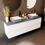 Mondiaz TOP 30 Plan sous vasque - 160x30x0.9cm - compatible comme plan de meuble - solid surface - Plata SW1019059