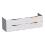BRAUER Elevate meuble sous-lavabo 160 sans poignées rapportées 4 tiroirs softclose et 2 découpes pour siphon - Forest Seashell SW1200117