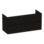 BRAUER Adore wastafelonderkast - 120x46x55cm - 4 softclose lades - greeploos - 2 sifon uitsparingen - Timber Black SW1198276