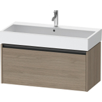 Duravit Ketho.2 Wastafelonderbouwkast - met 1 lade - 98.4x46x44cm - met greep antraciet - eiken terra mat SW772103