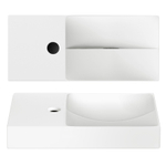 Clou Vale Lave-main 45cm avec trou pour robinet à gauche Céramique Blanc mat SW451455