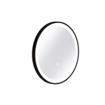 Sjithouse Furniture Luxe Spiegel Rond 40cm met zwart kader geïntegreerde LED verlichting kleurwissel wit/warm wit spiegelverwarming mat SW723321