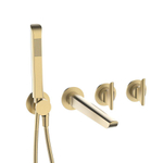 Crosswater MODULE Badset - 2 grepen - baduitloop - handdouche - geborsteld messing (goud) SW968394