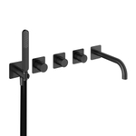 Hotbath Gal Afbouwdeel - voor Inbouw bad/douche thermostaat - 2 stopkranen - met uitloop - PVD - geborsteld gunmetal (antraciet) SW656181