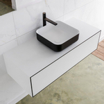 Mondiaz Lagom Meuble salle de bains 110x30.9x45cm Solid Surface Urban 1 tiroir avec lavabo BINX vasque à poser Centre 1 trou de robinet SW409265