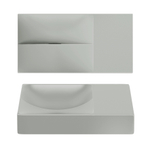 Clou Vale fontein 38 cm zonder kraangat rechts mat grijs keram SW809542