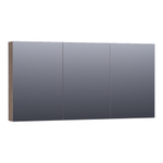 BRAUER Impress spiegelkast – 139x70x15 cm – 3 deuren, dubbelzijdige spiegeldeuren – Grove (noten) SW392917