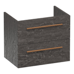 BRAUER Trust wastafelonderkast ondiep 60 excl. opbouwgrepen 2 softclose lades en 1 sifon uitsparing - Damascus SW1204061