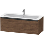 Duravit Ketho 2 meuble sous-lavabo avec 1 tiroir pour lavabo simple 121x48x44cm avec poignée anthracite noyer foncé mat SW772855
