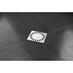 Easy Drain Aqua brilliant siphon de sol abs 15x15cm sortie latérale et verticale inox brossé GA23689