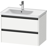 Duravit Ketho.2 Wastafelonderbouwkast - met 2 laden - voor waskom links - 78.4x45.5x54.9cm - met grepen antraciet - wit mat SW772904