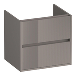 BRAUER Adore Wavy meuble sous-lavabo 60 2 tiroirs softclose - sans poignée - 1 découpe pour siphon - taupe mat SW1198610