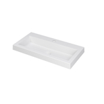 INK Dock Lavabo - 80x40x6cm - 1 bassin - 1 trou de robinet - polystone blanc mat SW296275