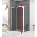 Van Rijn Products ST06 Wand - 88.5x200cm - rookglas - dikte 8mm - tbv hoekcabine - chroom SW492814