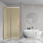 Aqua Vista Soft Close Deluxe Linea Porte de niche - 120x200cm - avec kit de montage - verre champagne - cuivre brossé SW1413237