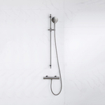 FortiFura Calvi Ensemble de douche avec douchette ronde, flexible en métal et robinet de douche Gunmetal PVD SW811954