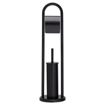Sealskin Acero Serviteur de toilettes - Porte-rouleau de papier toilette - Brosse de toilettes avec support - autoportant Noir SW207219
