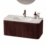 Royal Plaza Terra Edge Badkamermeubelset - 100x45.5x46cm - keramische wastafel wit glans - 1 wasbak - 1 kraangat - 2 lades - kastanje (walnoot) SW1471937