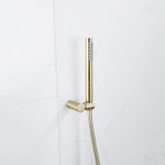 Fortifura Calvi Handdoucheset - 22.5cm - staaf - met houder - gladde slang - 150cm - PVD - geborsteld messing (goud) SW809503