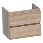 BRAUER Joy wastafelonderkast ondiep - 60x39x50cm - 2 softclose lades - greeploos - 1 sifon uitsparing - Sunlit SW1201219