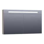 BRAUER Promise Deluxe armoire de toilette - 120x70x15cm - avec éclairage direct - 2 portes miroir double face - taupe mat SW371661