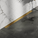 Brauer Douchegoot - 100x7.5cm - muurflens - tegelinlegrooster omkeerbaar - RVS - geborsteld goud SW771561