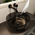 Mondiaz Jewel Vasque à poser - 40x15x40 - antibactérien - transparent - noir SW1139689