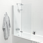 Marenza Neptune Paroi de baignoire - 2 pièces pivotante - 110x150cm - verre de sécurité 6mm - anti-calcaire - chrome mat SW238238