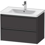 Duravit ketho 2 meuble sous lavabo avec 2 tiroirs 78.4x45.5x54.9cm avec poignées anthracite graphite super mat SW772979