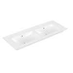 Villeroy & Boch venticello dubbele wastafel - 130x50cm - zonder kraangat - zonder overloop CeramicPlus - White Alpine (glans wit) 1025105