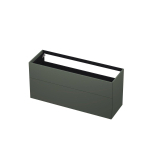 INK Wastafelonderkast - 140x45x65cm - 2 lades - push to open - met rechte opdekfronten - MDF lak - Mat beton groen SW493900