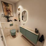 MONDIAZ TURE-DLUX Meuble toilette - 120cm - Army - EDEN - vasque Frappe - position gauche - sans trou de robinet SW1102661