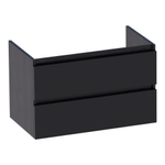 BRAUER Solution Wastafelonderkast - 80x46x50cm - 2 softclose greeploze lades - 1 sifonuitsparing - MFC - black wood SW372790