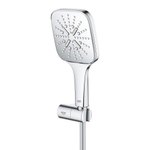 GROHE Rainshower SmartActive 130 Cube Ensemble douchette - 3 types de jets - carré - avec support - réglable - flexible lisse - 150cm - chrome SW471475