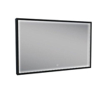Wiesbaden Avi spiegel rechthoek met LED, dimbaar en spiegelverwarming 100 x 60 cm mat zwart SW373498