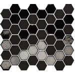 The mosaic factory valencia carreau de mosaïque hexagonal 4.3x4.9x0.5cm pour mur et sol et pour intérieur et extérieur résistant au gel noir mat et brillant SW787162