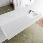 Mondiaz Lagom Meuble avec 2 tiroirs 190x30x45cm vasque Cloud droite 1 trou de robinet Solid Surface Talc SW409045